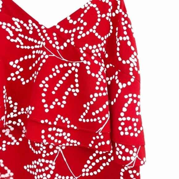 KARL LAGERFELD Paris NWT Dotted Floral Strap Dress Size 4 in Red and White - Picture 6 of 12